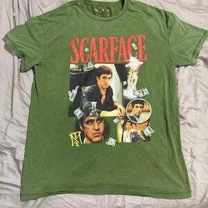 Scarface Shirt Mens XL Green Tony Montana Money Graphic Tee Movie Gangster
